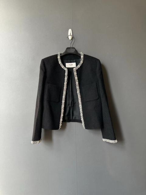 CELINE Celine Spring/Summer 2023 runway collection: Rhinestone tweed jacket