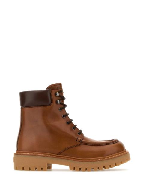 Prada Prada Women Caramel Leather Ankle Boots