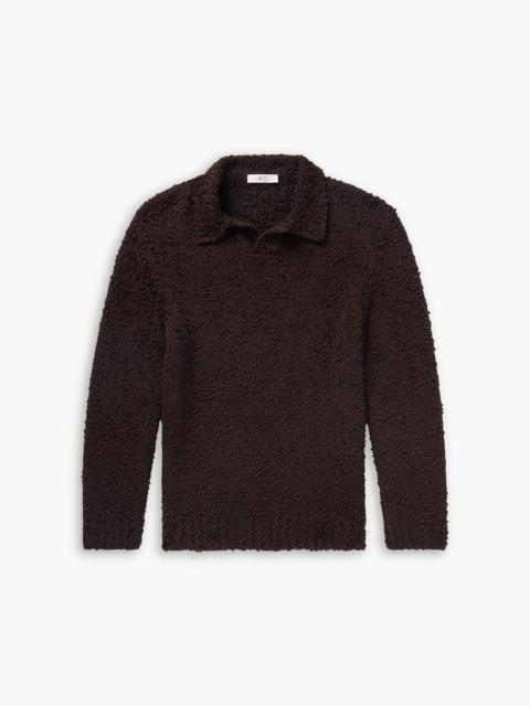 Other Designers Bouclé-knit merino wool-blend polo shirt