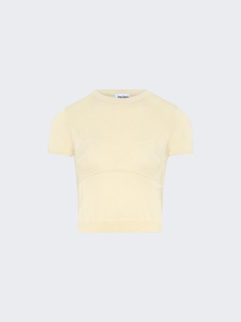 Jean Paul Gaultier Trompe-l'œil Lingerie Short Sleeve Pullover Vanilla