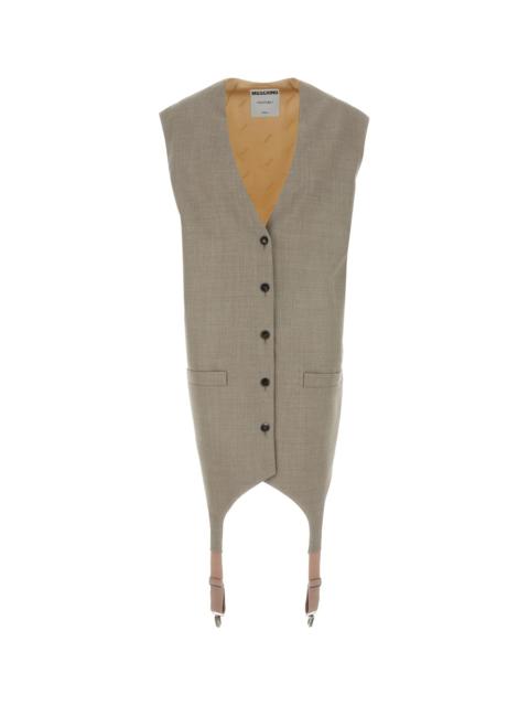 Moschino Two-tone wool and satin oversize vest