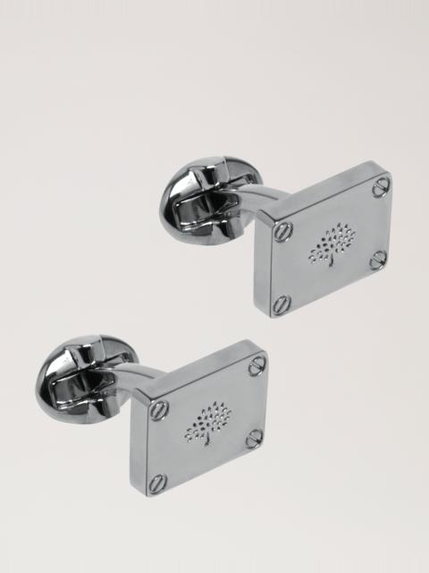 Mulberry Rectangular Plaque Cufflinks
Silver Stamped Brass