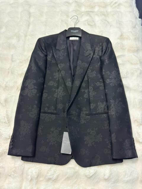 SAINT LAURENT Saint Laurent (YSL) brand-new runway-edition blazer with rose embroidery