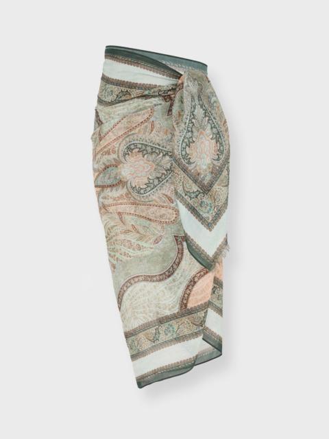 Zimmermann Sarong Printed Cotton Pareo Grön/blå ONESIZE