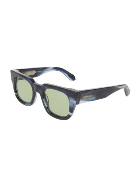 FERRAGAMO Ferragamo Green Rectangular Men's Sunglasses SF2106S 413 49