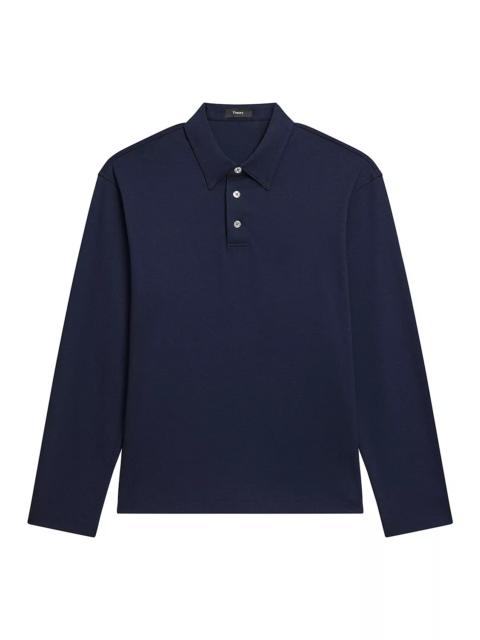 Theory Relaxed Long Sleeve City Interlock Polo Shirt