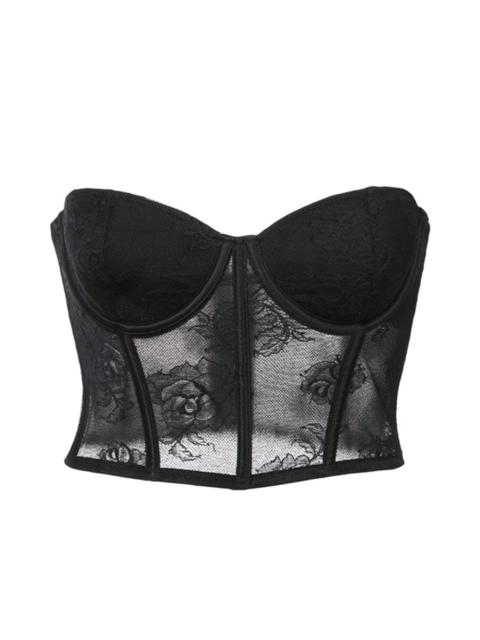 Fleur du Mal Bouquet Lace Bustier Top