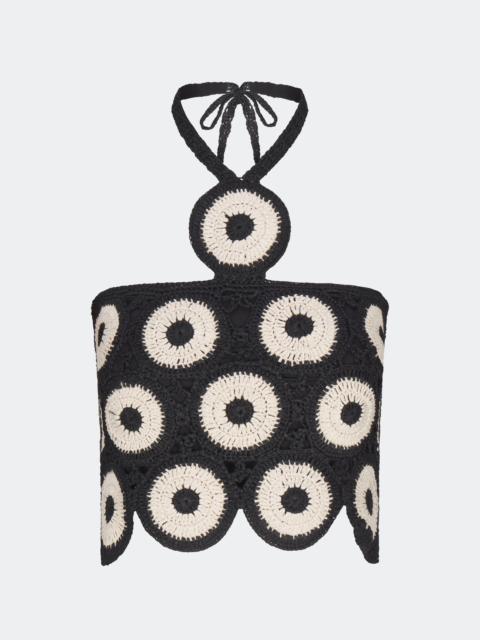 SIMONMILLER Atlas Crochet Top In Cream/Black