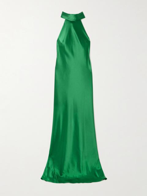 GALVAN Sienna Satin Halterneck Gown
