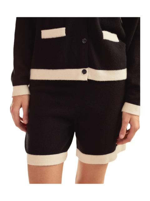 CYNTHIA ROWLEY Cynthia Rowley Wool Cashmere 2 Tones Shorts in Black/white at Nordstrom