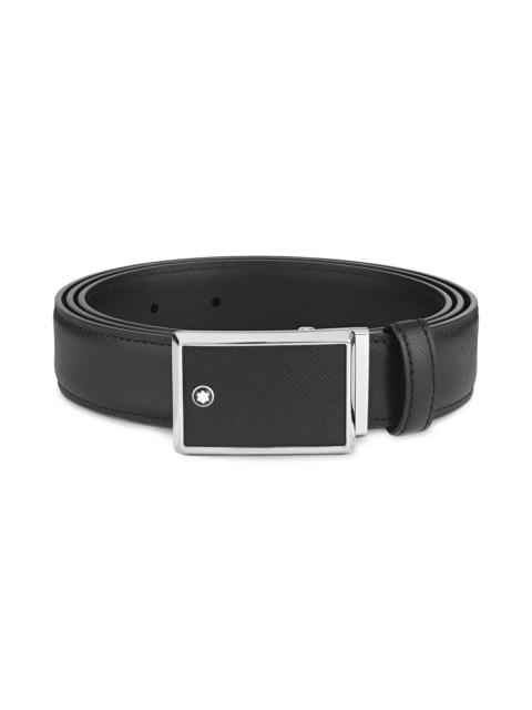Montblanc Black 30 mm leather belt
