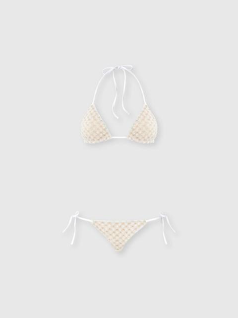 Missoni Triangle bikini in lamé viscose with raschel workmanship