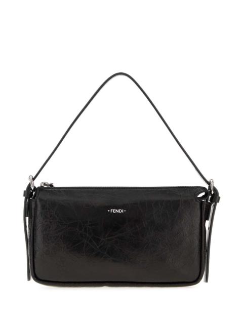FENDI Fendi Women Black Leather Mall Handbag