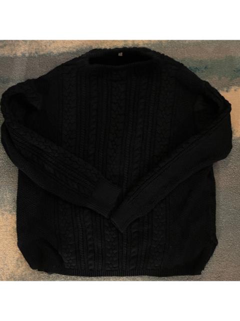 Other Designers MUJI Navy Mockneck Cable Sweater