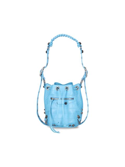 BALENCIAGA Balenciaga Light-blue Leather Le Cagole Xs Bucket Bag