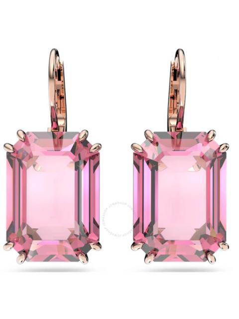 Other Designers Swarovski Millenia Pink Rose Gold-Tone Plated Octagon Cut Earrings