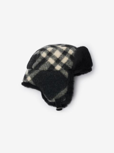 Burberry Check Wool Trapper Hat