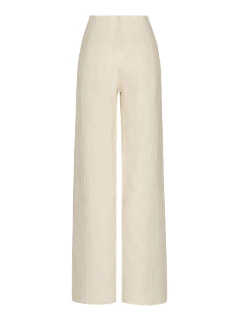 ANDRES OTALORA Tuyo Linen Wide-Leg Pants ivory