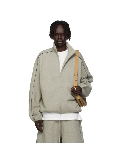 ESSENTIALS Gray Modern Fit Fleece Track Jacket