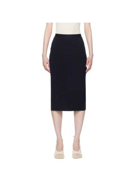 Bottega Veneta Navy Light Midi Skirt