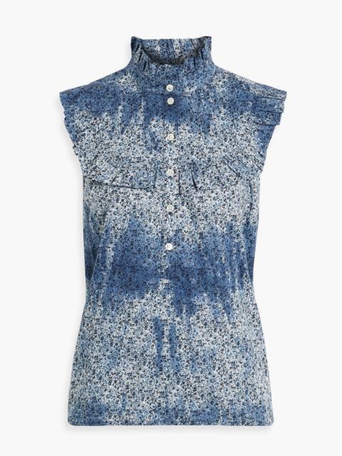 Other Designers Tie-dyed Liberty-print cotton-broadcloth top
