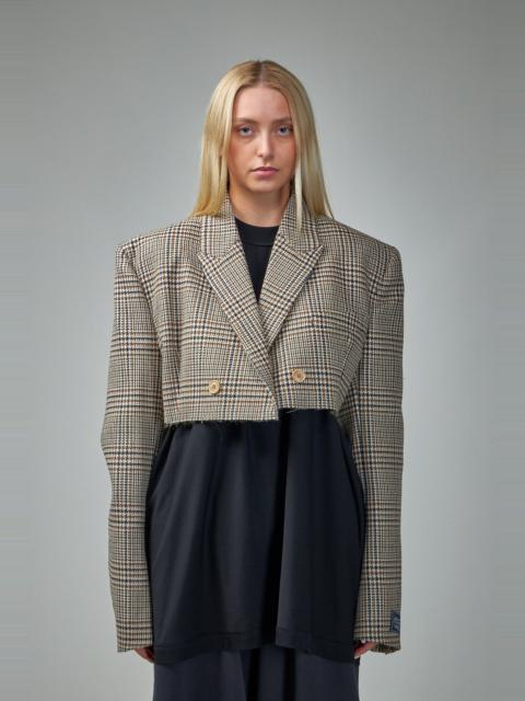 Cropped Deconstructed Tailored Jacket