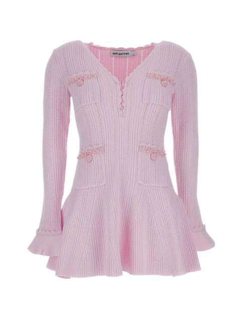 self-portrait Trim Knit Mini Dress