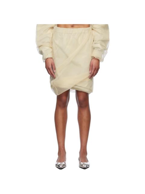 We11done Beige Layered Mini Skirt