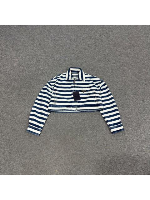 Prada Prada blue and white triangle logo jacket