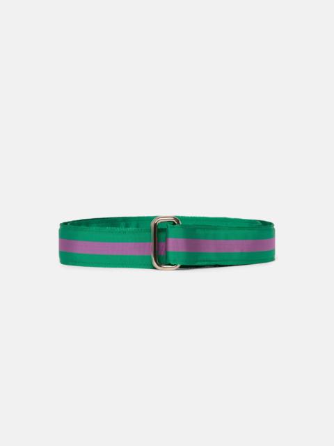 J. PRESS MADE-IN-USA GREEN & PURPLE STRIPED GROSGRAIN RIBBON BELT