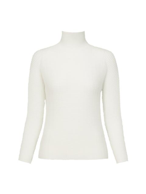 ISSEY MIYAKE WOOLY PLEATS BK/WT-46 TOP
