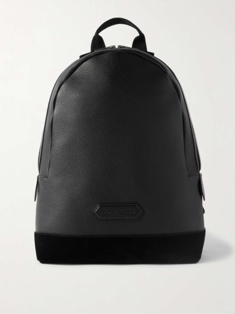 Suede-Trimmed Full-Grain Leather Backpack