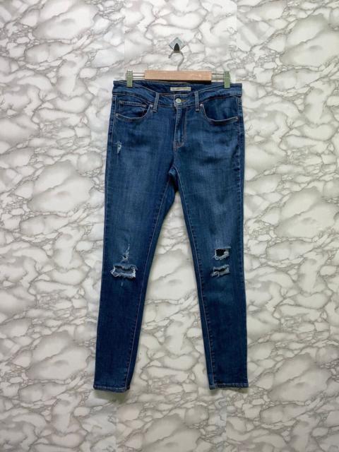 Other Designers Vintage - LEVIS 711 Skinny Elastic Jeans Distressed Denim - L14