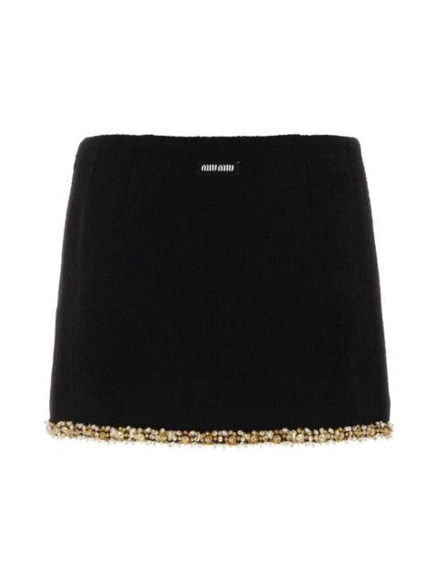 Black Tweed Mini Skirt