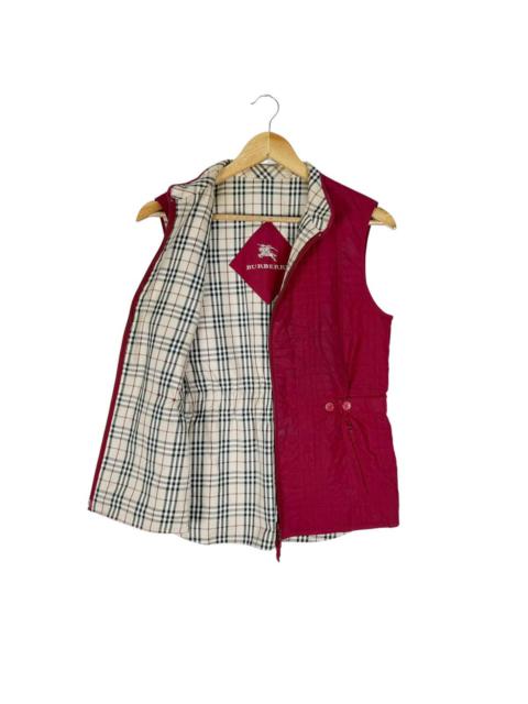 ☀️BURBERRY QUILTED RED SLEEVELESS JACKET