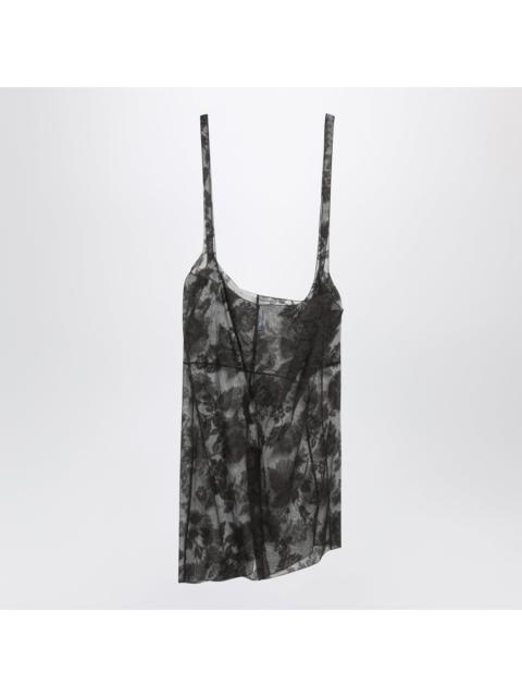 Prada Prada Brown Chantilly Lace Midi Skirt With Straps Women