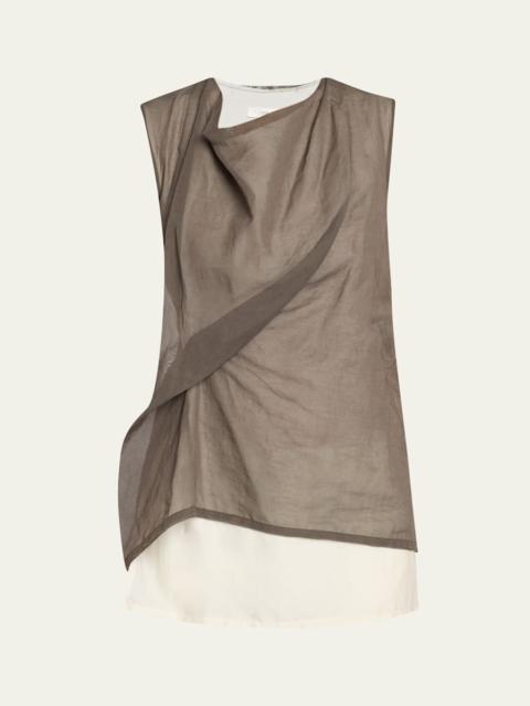 The Row Inawa Draped Layered Sleeveless Top
