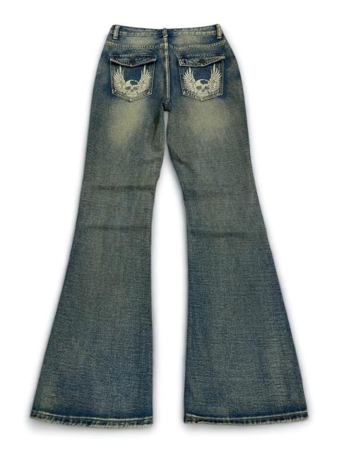 Other Designers If Six Was Nine - Crazy Mudwash Flare Gothic Affliction Pocket LGB Style Denim