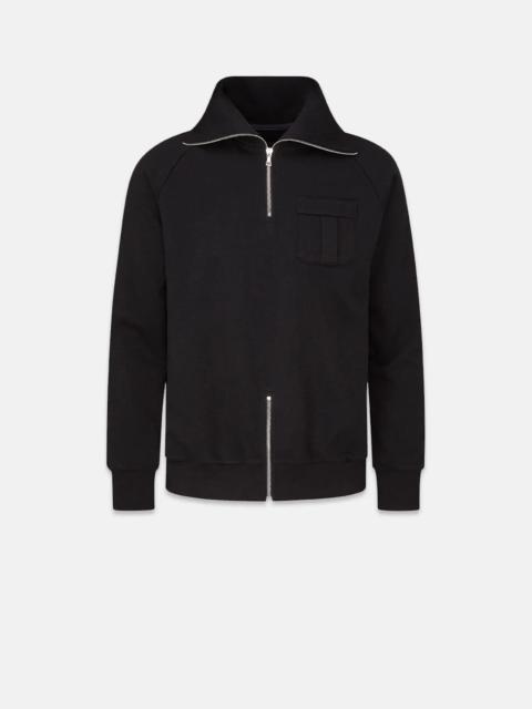 GLOVERALL Men's Military Zip Sweatshirt Black