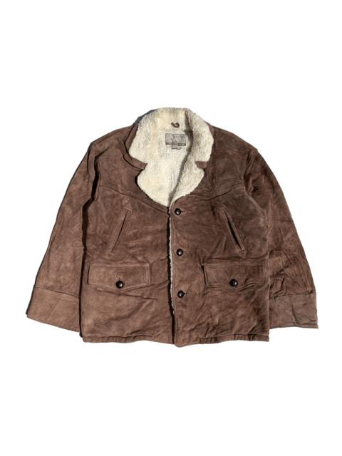 Other Designers Japanese Brand - Vintage Suede Leather Sherpa Lined Jacket