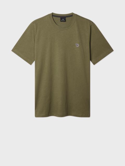 Paul Smith Khaki Green Organic Cotton Zebra Logo T-Shirt
