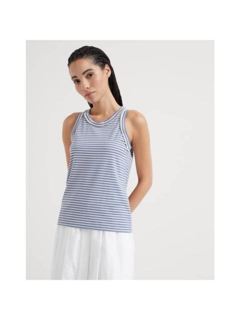 Brunello Cucinelli Brunello Cucinelli Blue Striped Cotton Shirt