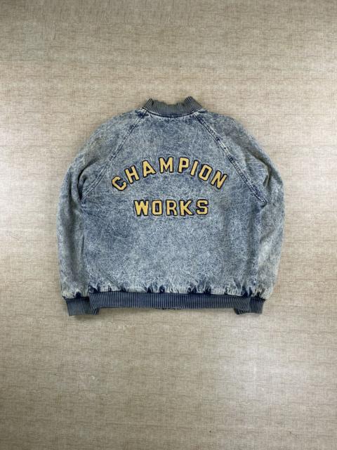 Other Designers Hysteric Glamour × If Six Was Nine × Vintage - Vintage 70s/80s Champion Works Acid Wash Bomber Jacket