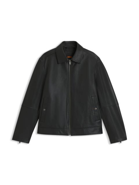 BOSS NAPPA-LEATHER JACKET IN A REGULAR FIT