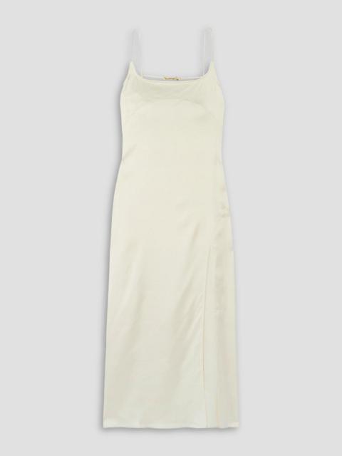 JACQUEMUS Notte embellished satin-twill midi dress