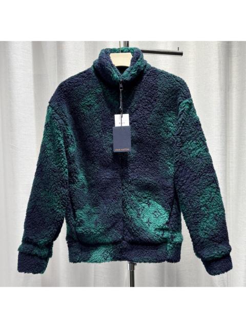Louis Vuitton Louis Vuitton Long Sleeve Hoodie Camo All-Over Print Zip Stand Collar Wool Green Jacket