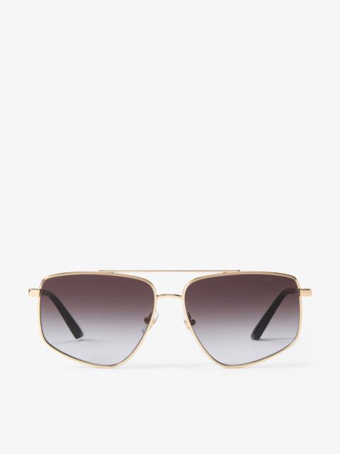 JIMMY CHOO Alyssa
Pale Gold Aviator Sunglasses