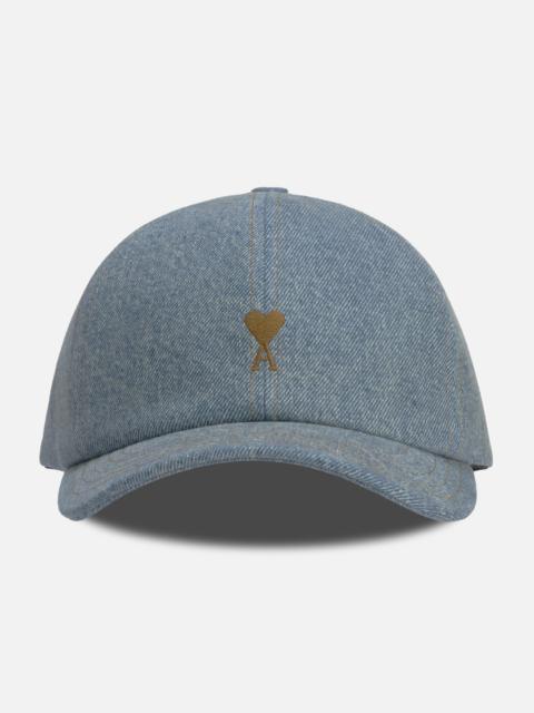 AMI Paris DENIM AMI DE COEUR EMBROIDERY CAP