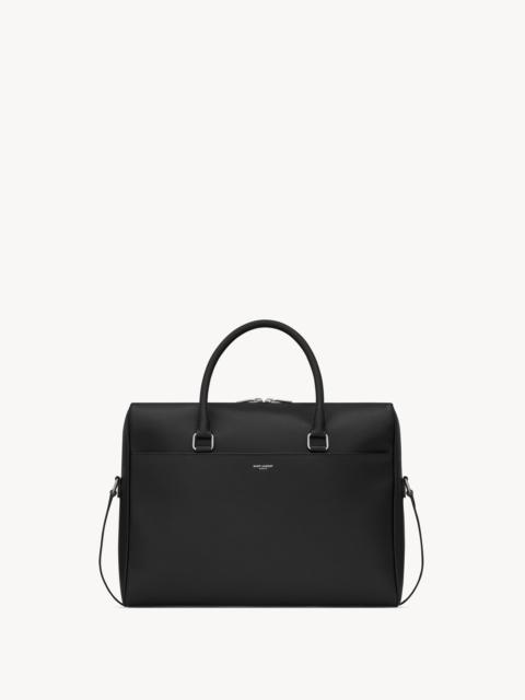 SAINT LAURENT DUFFLE BRIEFCASE IN GRAIN DE POUDRE EMBOSSED LEATHER