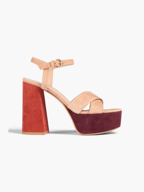 Gianvito Rossi Color-block suede platform sandals